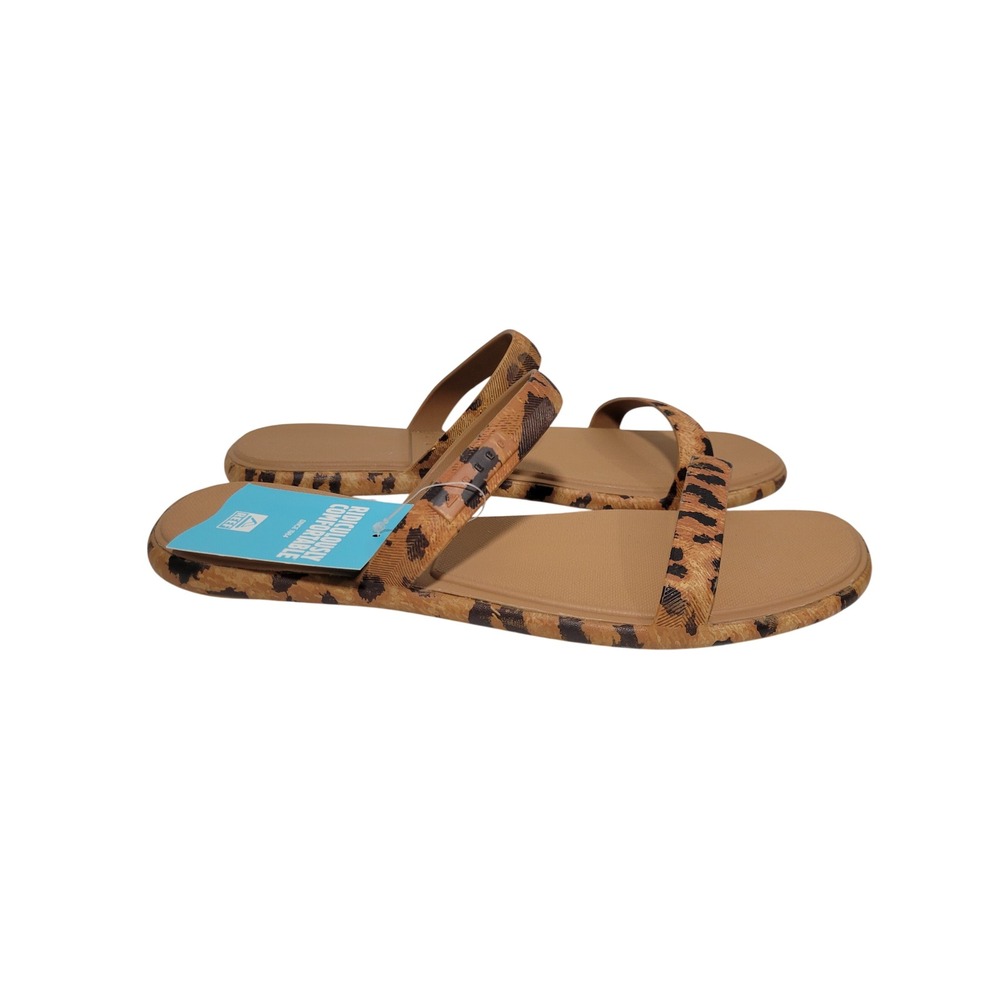Reef Water Willow Marina Sandal Women 11 Leopard Two Strap Slide Cushion Comfort